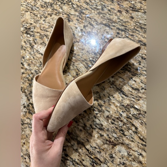 J Crew Tan Suede Pointed Toe D'Orsay Flats size 8 - Picture 10 of 16
